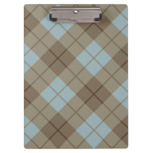 Neigung kariert im Blau und in Brown Klemmbrett