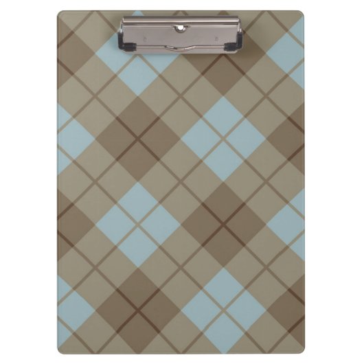 Neigung kariert im Blau und in Brown Klemmbrett (Vorderseite)