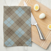 Neigung kariert im Blau und in Brown Küchentuch (Viertel Falte)
