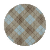 Neigung kariert im Blau und in Brown Schneidebrett (Vorderseite)