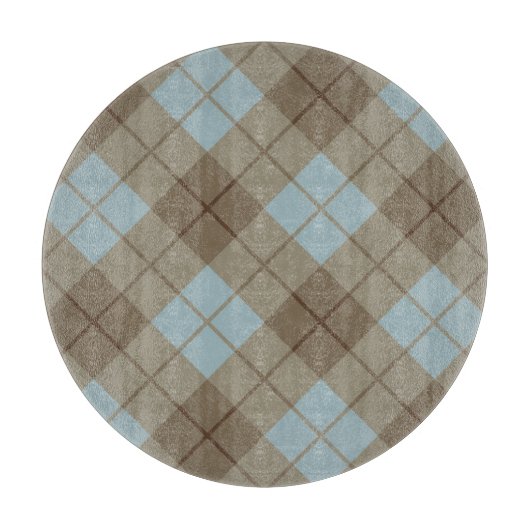 Neigung kariert im Blau und in Brown Schneidebrett (Vorderseite)