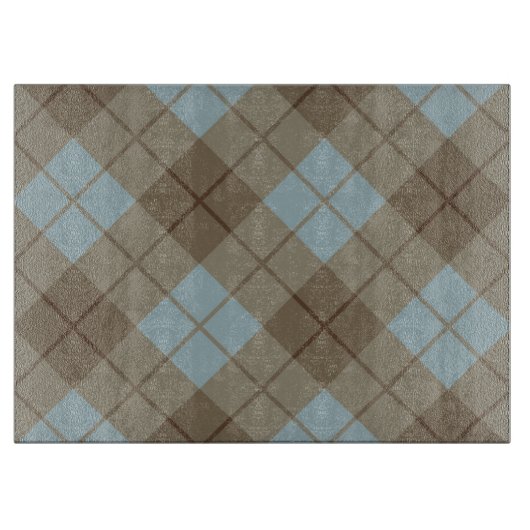 Neigung kariert im Blau und in Brown Schneidebrett (Vorderseite)