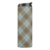 Neigung kariert im Blau und in Brown Thermosbecher (Nach links gedreht)