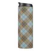 Neigung kariert im Blau und in Brown Thermosbecher (Nach rechts gedreht)