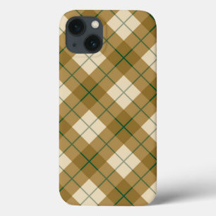 Neigung kariert im Gold mit grünem Streifen Case-Mate iPhone Hülle
