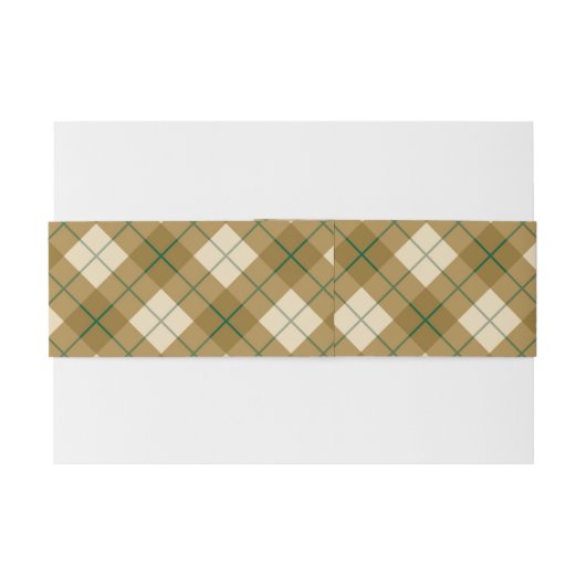 Neigung kariert im Gold mit grünem Streifen Einladungsbanderole (Rückseitenbeispiel)