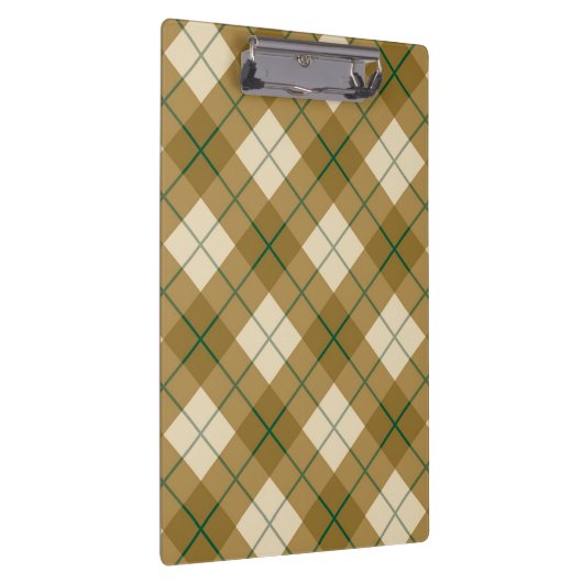 Neigung kariert im Gold mit grünem Streifen Klemmbrett (Rechts)