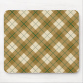 Neigung kariert im Gold mit grünem Streifen Mousepad (Vorne)