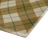 Neigung kariert im Gold mit grünem Streifen Schneidebrett (Ecke)