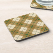 Neigung kariert im Gold mit grünem Streifen Untersetzer (Linke Seite)