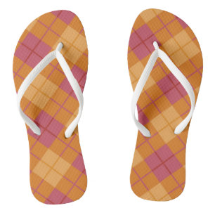Neigung kariert in der Orange und im Rosa Badesandalen