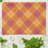 Neigung kariert in der Orange und im Rosa Küchentuch (Gefaltet)