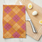 Neigung kariert in der Orange und im Rosa Küchentuch (Viertel Falte)
