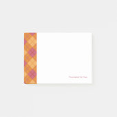 Neigung kariert in der Orange und im Rosa Post-it Klebezettel (Vorderseite)