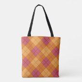 Neigung kariert in der Orange und im Rosa Tasche (Rückseite)