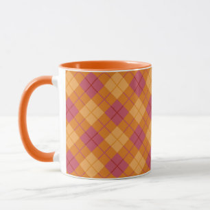 Neigung kariert in der Orange und im Rosa Tasse