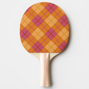 Neigung kariert in der Orange und im Rosa Tischtennis Schläger