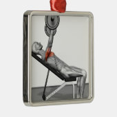 Neigungs-Bankdrücken 3 Silbernes Ornament (Rechts)