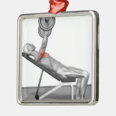 Neigungs-Bankdrücken 3 Silbernes Ornament (Links)