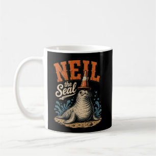 Neil die Robbe Lustiger Verkehrscone Retro-Meme Kaffeetasse