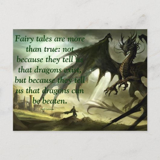Neil Gaiman Quote on Fairytales Postkarte (Vorderseite)