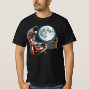 Neil The Seal Mond , 90er Vintage-Stil Robben-Graf T-Shirt