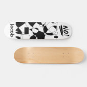 "Nein!" abstrakt schwarz auf weiß mit Ihrem Namen Skateboard (Horizontal)