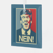 NEIN - Anti-Trump-Poster - Anti-Trump - Ornament Aus Glas (Vorderseite links)