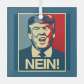 NEIN - Anti-Trump-Poster - Anti-Trump - Ornament Aus Glas (Vorderseite)