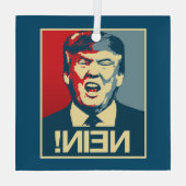 NEIN - Anti-Trump-Poster - Anti-Trump - Ornament Aus Glas (Rückseite)