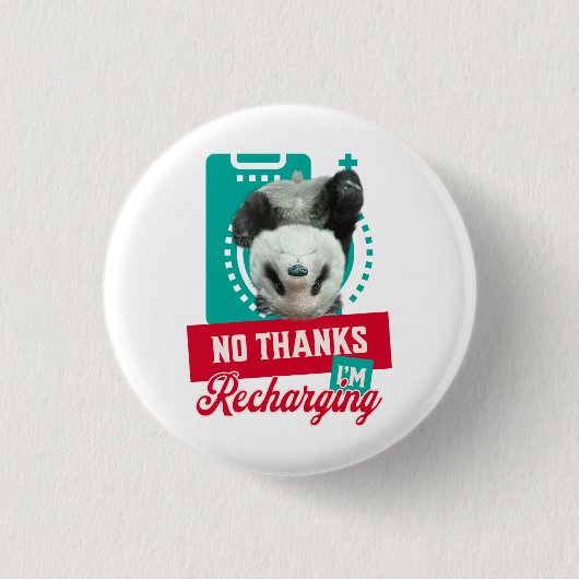 Nein danke, ich lade Panda Bear Cub Battery wieder Button (Vorderseite)