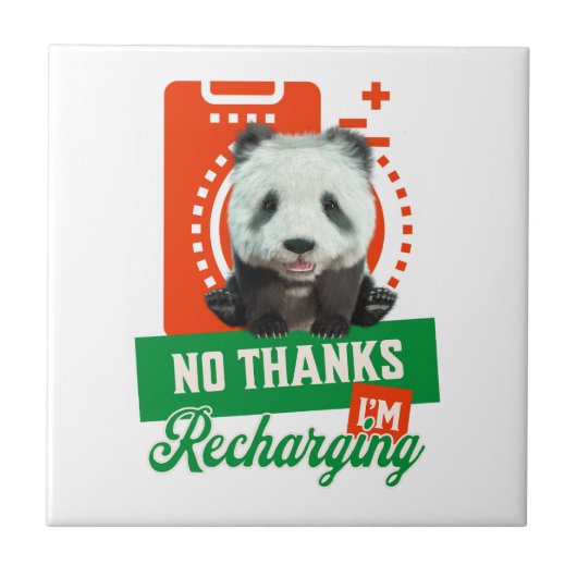 Nein danke, ich lade Panda Bear Cub Battery wieder Fliese (Vorderseite)