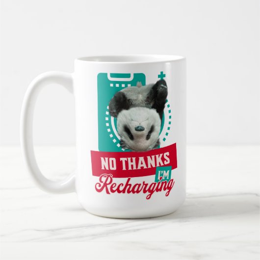Nein danke, ich lade Panda Bear Cub Battery wieder Kaffeetasse (Links)