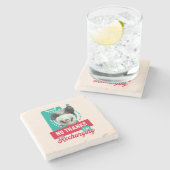 Nein danke, ich lade Panda Bear Cub Battery wieder Steinuntersetzer (Seitenansicht)