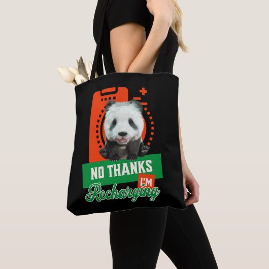 Nein danke, ich lade Panda Bear Cub Battery wieder Tasche (Von Nahem)