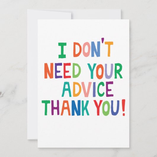 Nein danke Karte (Vorderseite)