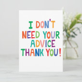 Nein danke Karte (Stehend Vorderseite)