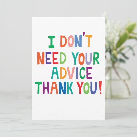 Nein danke Karte (Stehend Vorderseite)