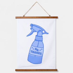 Nein, Danke. Sprühflasche Sassy Humor Wandteppich Mit Holzrahmen