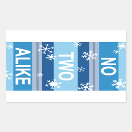 Nein, das Gleiche - Schneeflocken Stripposter Rechteckiger Aufkleber