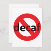 Nein Decaf! Begleitkarte (Vorne/Hinten)