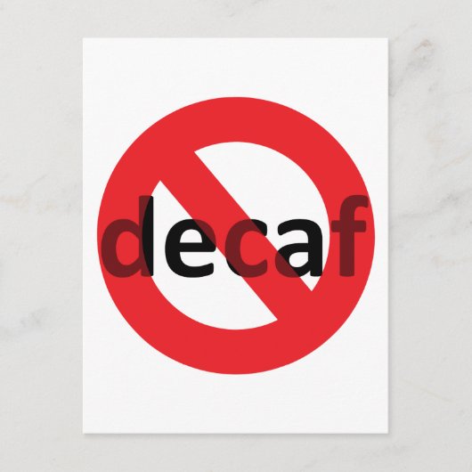 Nein Decaf! Begleitkarte (Vorderseite)