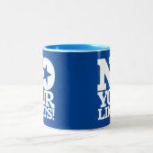 Nein, deine Grenzen! Blue BG Zweifarbige Tasse (Mittel)