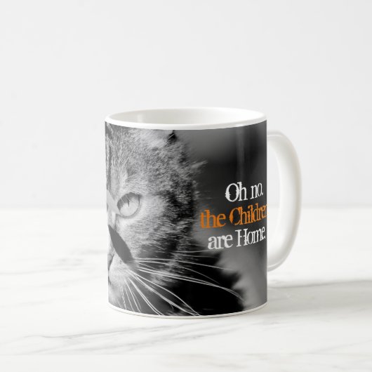 Nein, die Kinder sind Zuhause, Crabby Cat Kaffeetasse (VorderseiteRechts)