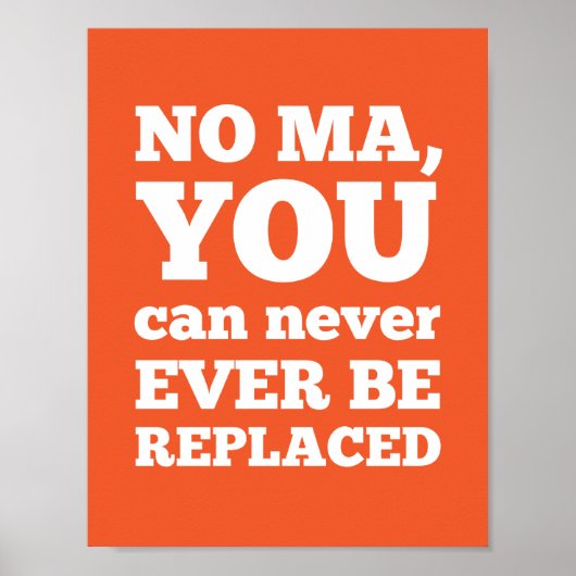 Nein, du kannst nie ersetzt werden poster (Vorne)