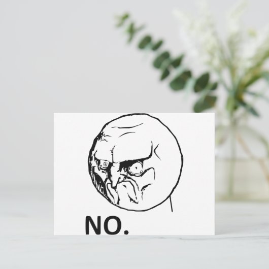 NEIN! Gesicht Postkarte (Stehend Vorderseite)