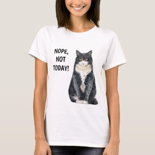 Nein, heute nicht Lustiger Katzen-Muffel-T-Shirt m T-Shirt