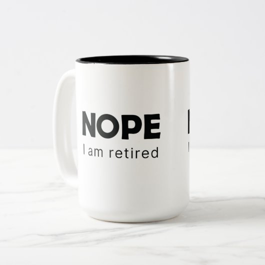 Nein, ich bin in Rente gegangen Zwei-Tone-Kaffee-T Zweifarbige Tasse (Vorderseite Links)
