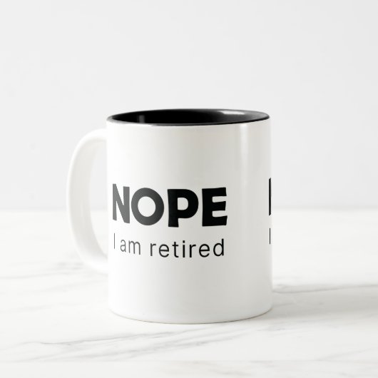 Nein, ich bin pensioniert zweifarbige tasse (Vorderseite Links)