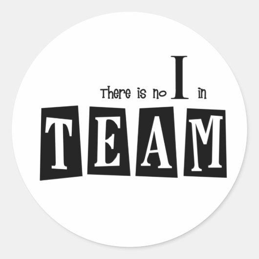 Nein Ich in TEAM Runder Aufkleber (Vorderseite)